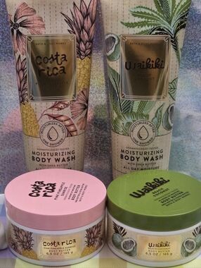 Bath Body Works Pink Pineapple & Waikiki Beach Coconut Body Wash & Body Butter